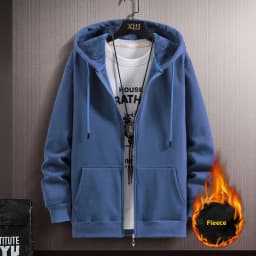 Men's Oversized Hoodie Cardigan Autumn Winter Fleece Zipper Loose Casual Top Elastic Long Sleeve Youth Trendy Color