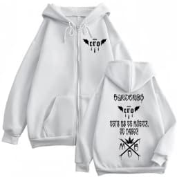 Rapper C.R.O Double Sided Print Zipper Hoodies Fashion Hip Hop Long Sleeve Sweatshirts Men Women Clothing Casual Loose Pullovers