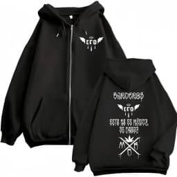 Rapper C.R.O Double Sided Print Zipper Hoodies Fashion Hip Hop Long Sleeve Sweatshirts Men Women Clothing Casual Loose Pullovers