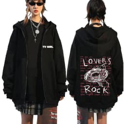 TV Girl Who Really Cares Graphic Print Zipper Hoodie Men Women Fashion Casual Oversized Zip Up Jacket Male Fleece Sweatshirts