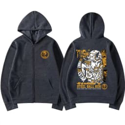 Anime JoJo's Bizarre Adventure Johnny Joestar STEEL BALL RUN Graphic Zipper Hoodie Men Women's Casual Vintage Zip Up Sweatshirt