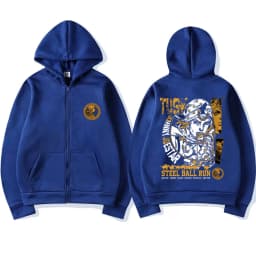 Anime JoJo's Bizarre Adventure Johnny Joestar STEEL BALL RUN Graphic Zipper Hoodie Men Women's Casual Vintage Zip Up Sweatshirt