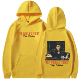 Classic Movie Scarface Hoodies The World Is Yours Tony Montana Al Pacino Hooded Sweatshirts Men Women Vintage Gothic Pullovers