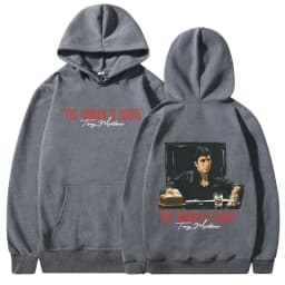 Classic Movie Scarface Hoodies The World Is Yours Tony Montana Al Pacino Hooded Sweatshirts Men Women Vintage Gothic Pullovers