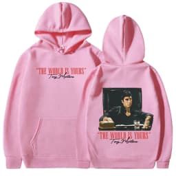 Classic Movie Scarface Hoodies The World Is Yours Tony Montana Al Pacino Hooded Sweatshirts Men Women Vintage Gothic Pullovers