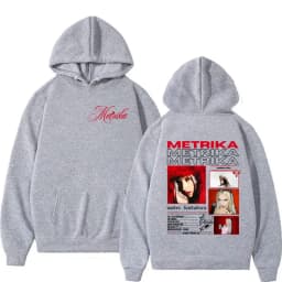 Rapper Metrika Album 2025 Print Hooded Men Women Long Sleeve Oversized Retro Sweatshirt Hip Hop Fleece Clothing Pullover Hoodie