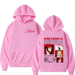 Rapper Metrika Album 2025 Print Hooded Men Women Long Sleeve Oversized Retro Sweatshirt Hip Hop Fleece Clothing Pullover Hoodie