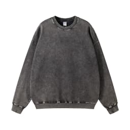 ZODF Retro Autumn Men Batik Washed Cotton Sweatshirts Unisex Loose 420gsm Terry O Neck Pullovers Streetwears HY0665