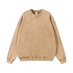 ZODF Retro Autumn Men Batik Washed Cotton Sweatshirts Unisex Loose 420gsm Terry O Neck Pullovers Streetwears HY0665