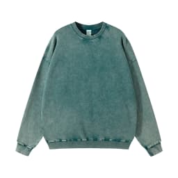 ZODF Retro Autumn Men Batik Washed Cotton Sweatshirts Unisex Loose 420gsm Terry O Neck Pullovers Streetwears HY0665