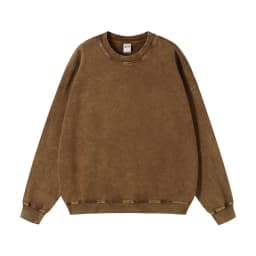 ZODF Retro Autumn Men Batik Washed Cotton Sweatshirts Unisex Loose 420gsm Terry O Neck Pullovers Streetwears HY0665