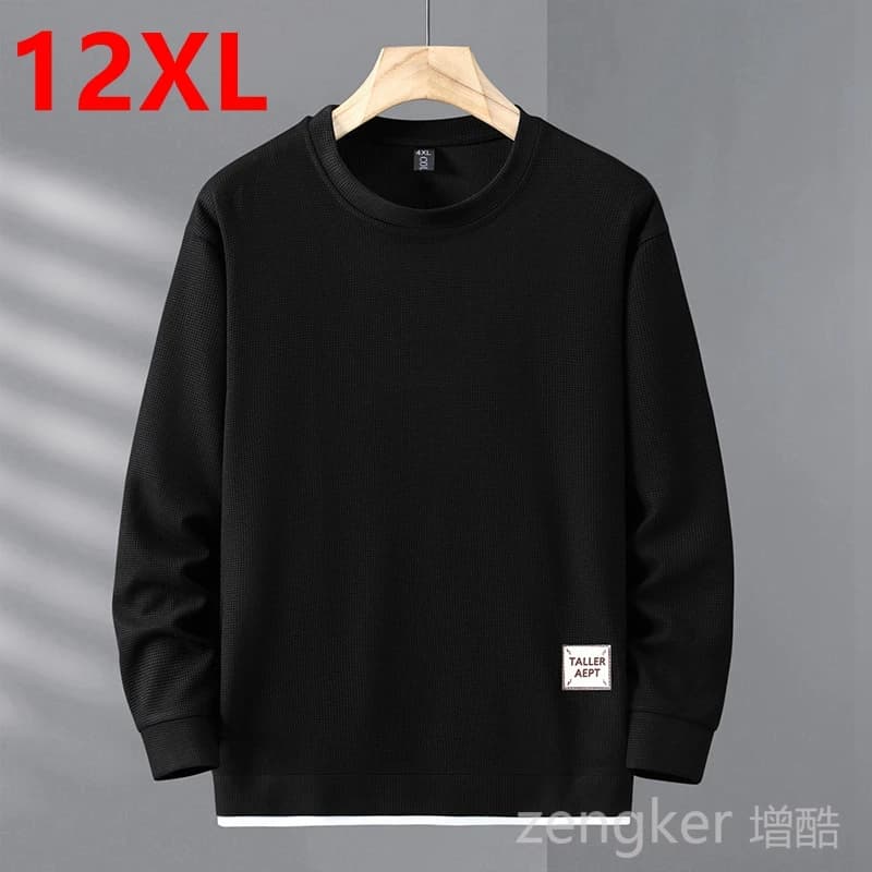 Plus size men's round neck sweater autumn new tide leisure hundred long-sleeved Sweatshirts12XL 11XL 10XL big size men clothing