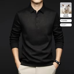 Top Grade Wool+Mulberry Silk Turndown Collar Casual New Brand Fashion Pullover Hoodies Street Velvet Sweatshirts Men's Clothing