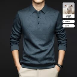 Top Grade Wool+Mulberry Silk Turndown Collar Casual New Brand Fashion Pullover Hoodies Street Velvet Sweatshirts Men's Clothing