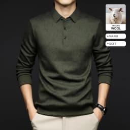 Top Grade Wool+Mulberry Silk Turndown Collar Casual New Brand Fashion Pullover Hoodies Street Velvet Sweatshirts Men's Clothing
