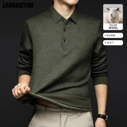 Top Grade Wool+Mulberry Silk Turndown Collar Casual New Brand Fashion Pullover Hoodies Street Velvet Sweatshirts Men's Clothing