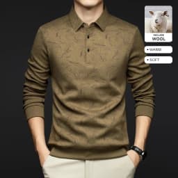 Top Grade Wool+Mulberry Silk Turndown Collar Casual New Brand Fashion Pullover Hoodies Street Velvet Sweatshirts Men's Clothing