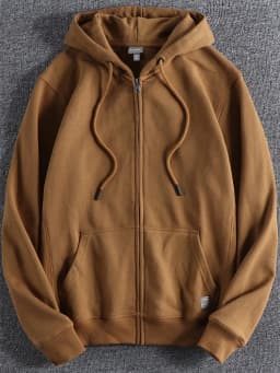 Autumn New American Retro Long Sleeve Hooded Cardigan Hoodies Men's Fashion Pure Cotton Washed Loose Casual Sports Sweatshirts