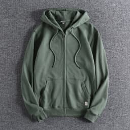 Autumn New American Retro Long Sleeve Hooded Cardigan Hoodies Men's Fashion Pure Cotton Washed Loose Casual Sports Sweatshirts