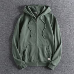 Autumn New American Retro Long Sleeve Hooded Cardigan Hoodies Men's Fashion Pure Cotton Washed Loose Casual Sports Sweatshirts