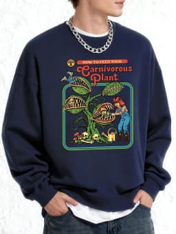 Earnivorous Plantpattern New Sweatshirt For Men Crewneck All-Match Clothing Oversize Winter Pullovers Unisex Soft Long Sleeve