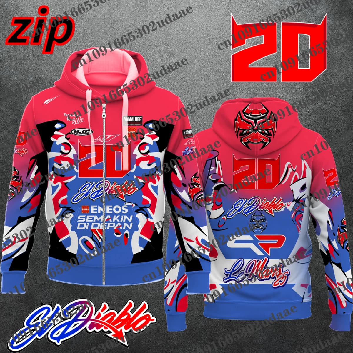 Fabio Quartararo 20 motorcycle rider 2025 new men's zipper hooded sports fashion women's sports children's jacket jacket jacket