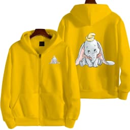 Dumbo Cartoon Anime Men's Zipper Hoodie Spring and Autumn Women's Sportswear New Fashion Couple Jacket Coat