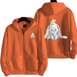 Dumbo Cartoon Anime Men's Zipper Hoodie Spring and Autumn Women's Sportswear New Fashion Couple Jacket Coat