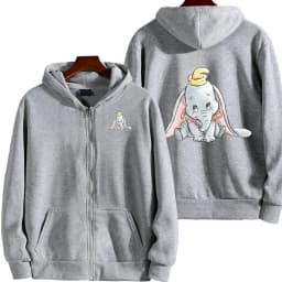 Dumbo Cartoon Anime Men's Zipper Hoodie Spring and Autumn Women's Sportswear New Fashion Couple Jacket Coat