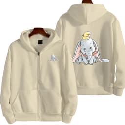 Dumbo Cartoon Anime Men's Zipper Hoodie Spring and Autumn Women's Sportswear New Fashion Couple Jacket Coat