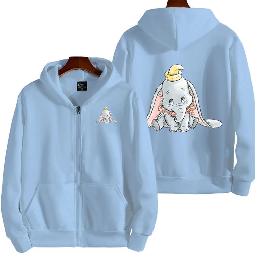 Dumbo Cartoon Anime Men's Zipper Hoodie Spring and Autumn Women's Sportswear New Fashion Couple Jacket Coat