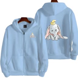 Dumbo Cartoon Anime Men's Zipper Hoodie Spring and Autumn Women's Sportswear New Fashion Couple Jacket Coat