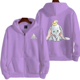 Dumbo Cartoon Anime Men's Zipper Hoodie Spring and Autumn Women's Sportswear New Fashion Couple Jacket Coat
