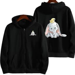 Dumbo Cartoon Anime Men's Zipper Hoodie Spring and Autumn Women's Sportswear New Fashion Couple Jacket Coat
