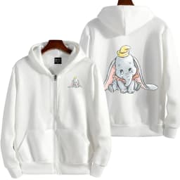 Dumbo Cartoon Anime Men's Zipper Hoodie Spring and Autumn Women's Sportswear New Fashion Couple Jacket Coat