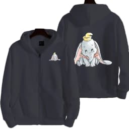 Dumbo Cartoon Anime Men's Zipper Hoodie Spring and Autumn Women's Sportswear New Fashion Couple Jacket Coat