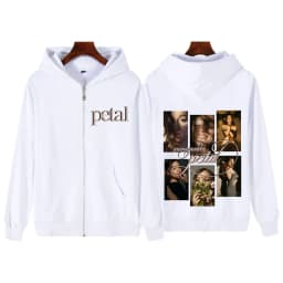 Ariana Grande Petal Album Print Zipper Hoodie Men Women Fashion Sweatshirt Long Sleeves Loose Casual Oversized Zip Up Jacket