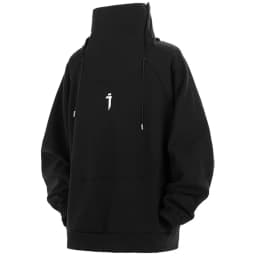 Fashion Hoodies Men Autumn Winter Windbreaker Mask High Collar Sweatshirts Techwear Function Loose Black Hoodie Pullover Black