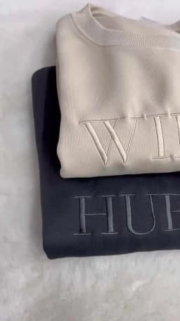 Wifey Hubby Personalized Embroidery Sweatshirt Custom Mr Mrs Pullover Wife Bride Groom Sweatshirts Unisex Sweatshirts Crew Necks