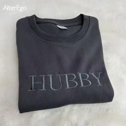Wifey Hubby Personalized Embroidery Sweatshirt Custom Mr Mrs Pullover Wife Bride Groom Sweatshirts Unisex Sweatshirts Crew Necks