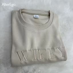 Wifey Hubby Personalized Embroidery Sweatshirt Custom Mr Mrs Pullover Wife Bride Groom Sweatshirts Unisex Sweatshirts Crew Necks