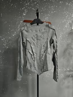 PFNW Fashionable Washed Distressed Slim Fit Top Men's Round Neck Casual Long Sleeved T-shirt 2026 Spring New 28L1595