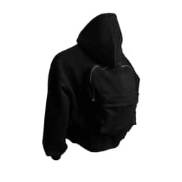 Travel Sweatshirt with Backpack Unisex Travel Hoodie with Built-in Backpack Lightweight Zip-up Sweatshirt for Men Women Campus