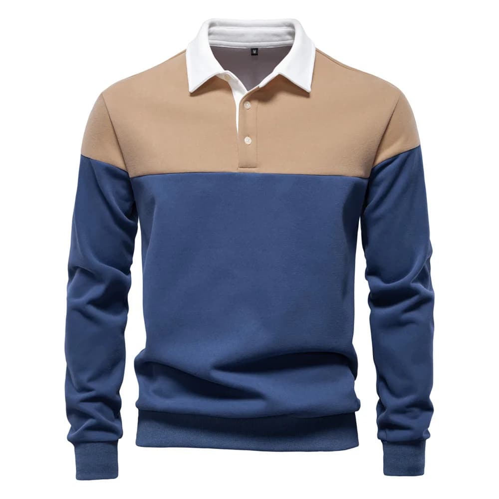 Spring Long Sleeve Polo Collar Sweatshirt Men's Casual Premium Top