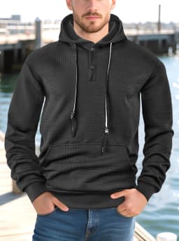New Spring And Autumn American Loose Casual Hoodie Long Sleeve Jacquard Sweater Men's