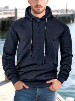 New Spring And Autumn American Loose Casual Hoodie Long Sleeve Jacquard Sweater Men's