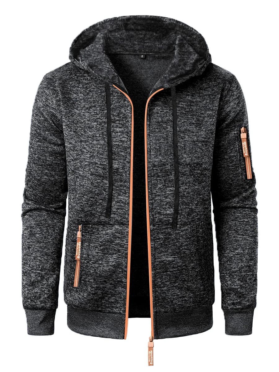 Men's Hoodies Autumn Winter Solid Zip Up Hoodie Men Sweatshirts Cardigans Long Sleeve Hooded Sweatshirt Men Hoody Outerwear