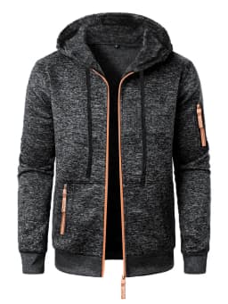 Men's Hoodies Autumn Winter Solid Zip Up Hoodie Men Sweatshirts Cardigans Long Sleeve Hooded Sweatshirt Men Hoody Outerwear