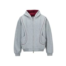 2026 Autumn Winter New Korean Style Men High Street Casual Zip Up Hoodie Jacket Fashion Contrast Hooded Loose Sweatshirt Coat