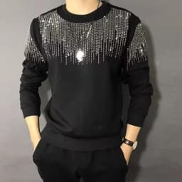 New Casual 100% cotton Rhinestones HOODIE Hip Hop Street wear Sweatshirts Skateboard Men Pullover Hoodies Male